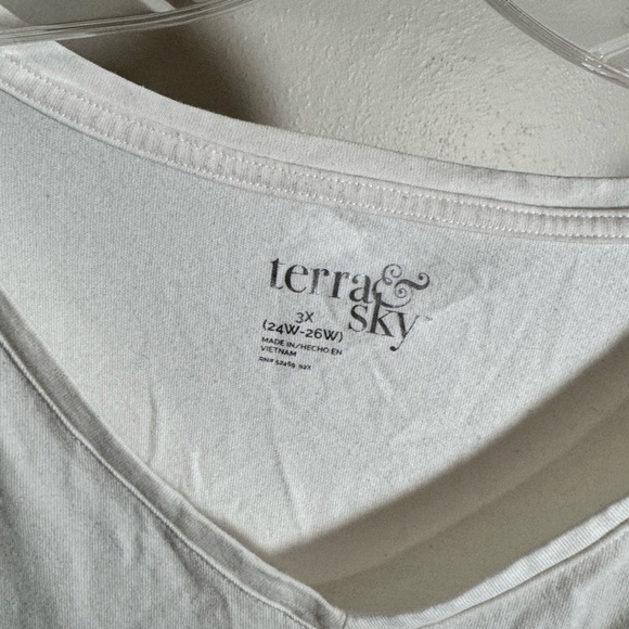 Set of Two V Neck Long Sleeve T Shirts Tees Mustard Yellow White Tops Plus Size - Picture 6 of 9